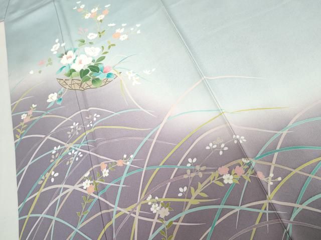 平和屋着物●訪問着 作家物 花篭文 暈し染め 正絹 逸品 AABN0600cs