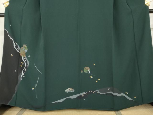 平和屋着物●訪問着 仕覆花文 金銀彩 正絹 逸品 AABN0611cs