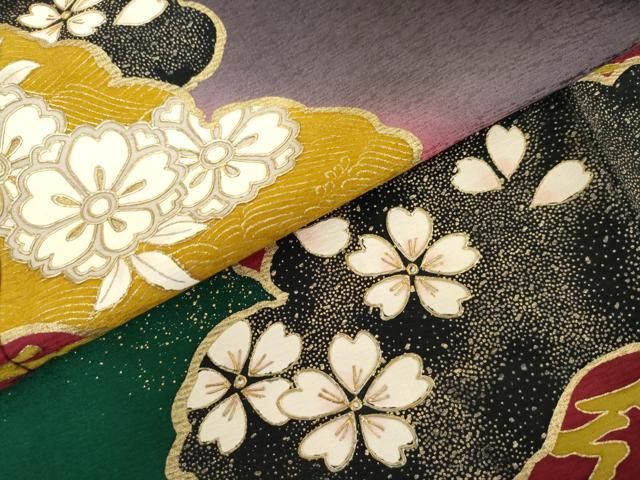 平和屋着物●豪華振袖 飛鶴桜松文 暈し染め 金彩 やまと誂製 正絹 逸品 AABN0614cs