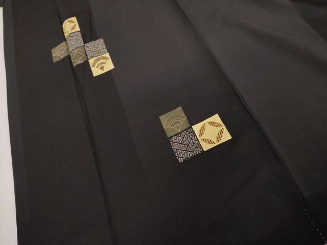 平和屋着物●訪問着 竹屋町刺繍 吉祥文 黒地 金彩 正絹 逸品 AABN0621cs