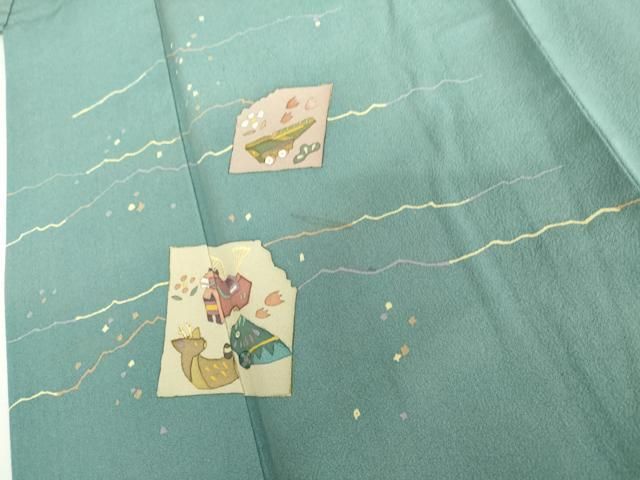 平和屋着物●訪問着 玩具動物文 金彩 正絹 逸品 AABN0631cs