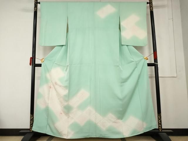 平和屋着物●訪問着 刺繍 花菱文 暈し染め 正絹 逸品 AABN0633cs