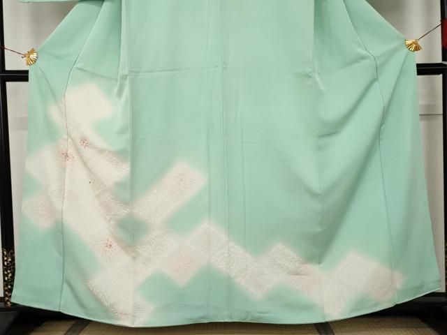 平和屋着物●訪問着 刺繍 花菱文 暈し染め 正絹 逸品 AABN0633cs