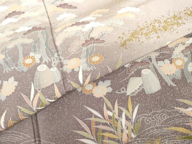 平和屋着物●訪問着 浜松風景文 暈し染め 金彩 ますいわ屋扱い 正絹 逸品 AABN0649cs