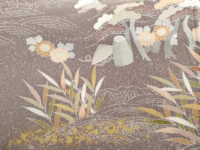 平和屋着物●訪問着 浜松風景文 暈し染め 金彩 ますいわ屋扱い 正絹 逸品 AABN0649cs