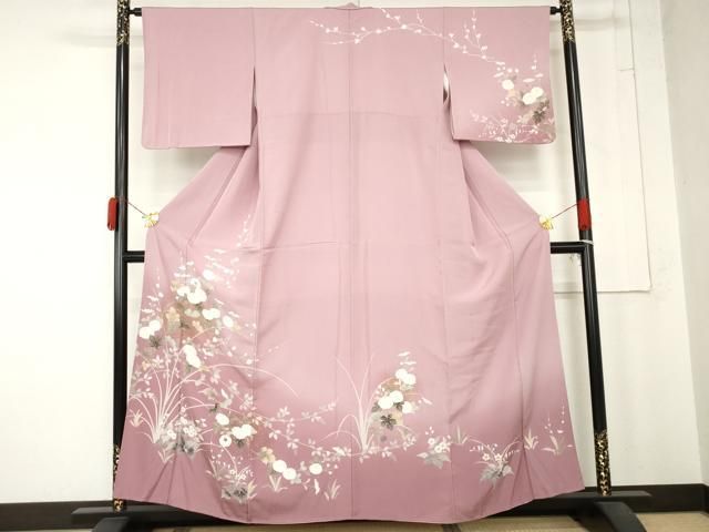 平和屋着物●訪問着 枝花文 暈し染め 金彩 正絹 逸品 AABN0658cs