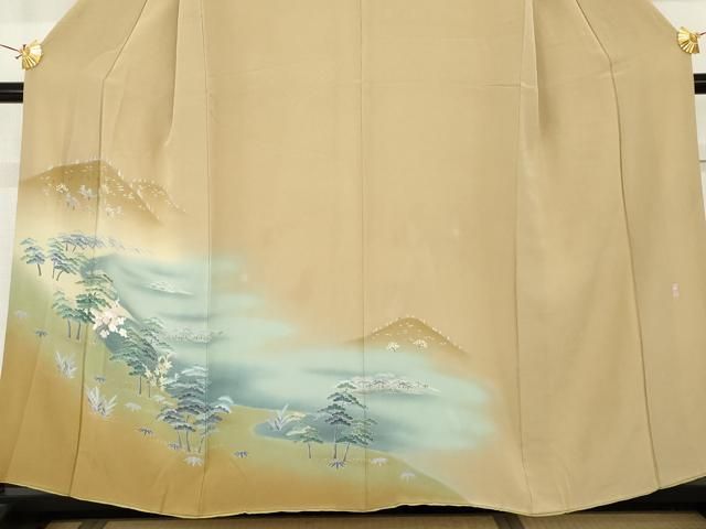 平和屋着物●訪問着 友禅 作家物 松竹梅風景文 暈し染め 正絹 逸品 AABN0660cs