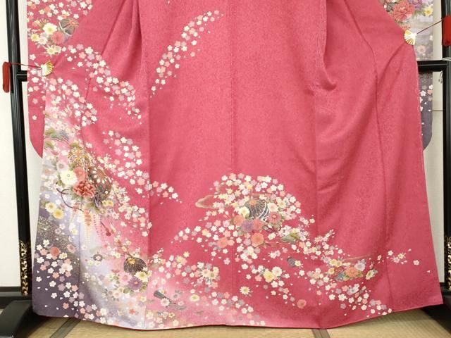 平和屋着物●豪華振袖 駒刺繍 花毬文 暈し染め 金糸 正絹 逸品 AABN0663cs