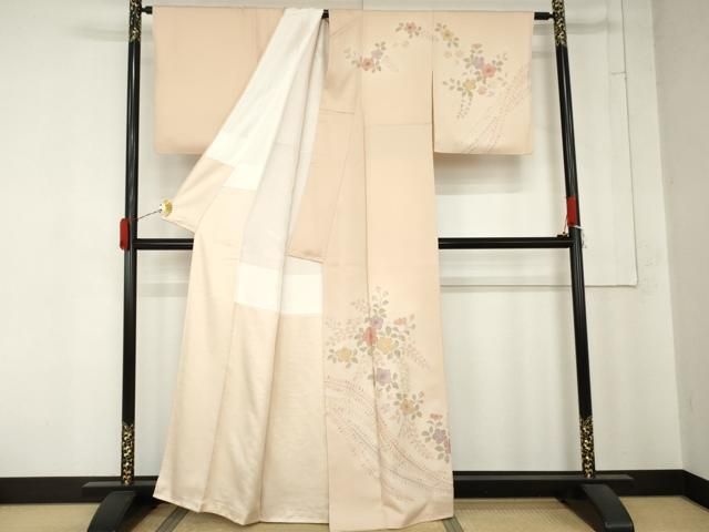 平和屋着物●中国三大刺繍 汕頭刺繍 スワトウ刺繍 総刺繍 訪問着 草花文 暈し染め 正絹 逸品 AABN0671cs