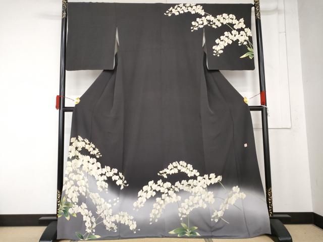 平和屋着物●名門染元 秀美 十日町友禅 訪問着 胡蝶蘭 暈し染め 正絹 逸品 AABN0676cs