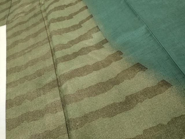 平和屋着物●五月みどりプロデュース 結城紬地 訪問着 寿光織 霞文 金糸 正絹 逸品 AABN0695cs
