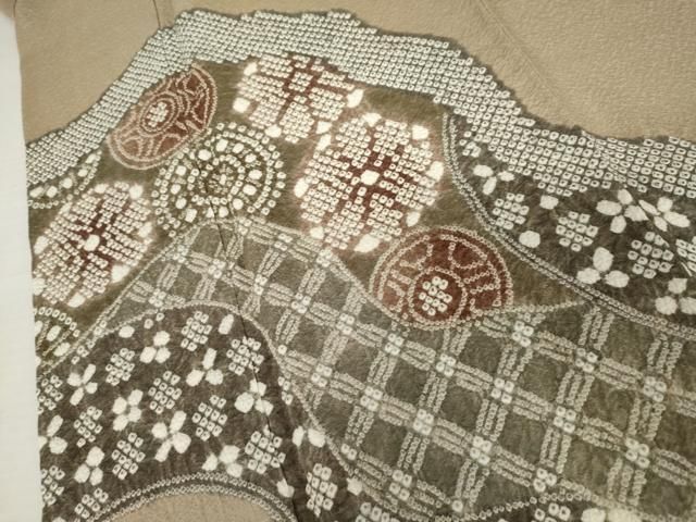 平和屋着物●訪問着 総絞り 道長花文 ロング丈 正絹 逸品 AABN0713cs