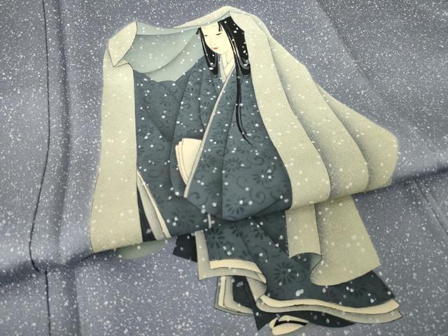 平和屋着物●訪問着 作家物 女人文 雪持ち さが美扱い 正絹 逸品 AABN0745ck