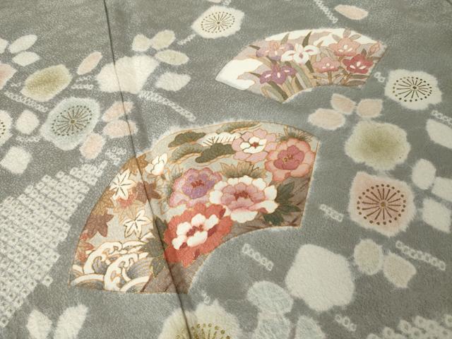 平和屋着物●訪問着 絞り 地紙花文 金彩 松坂屋扱い 正絹 逸品 AABN0746ck