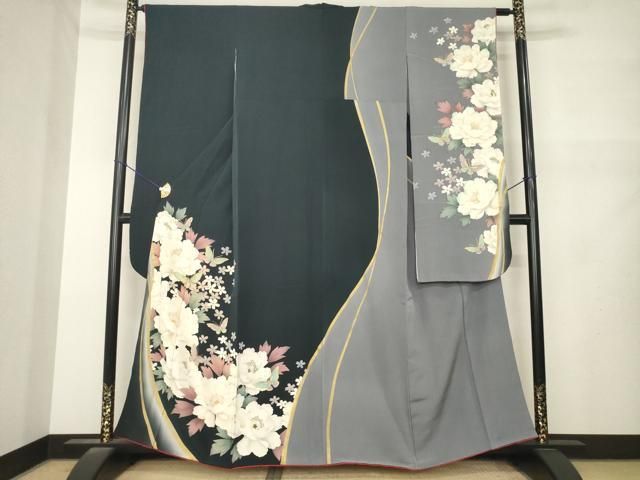 平和屋着物●豪華振袖 花蝶文 金糸 金彩 正絹 逸品 AABN0762ck