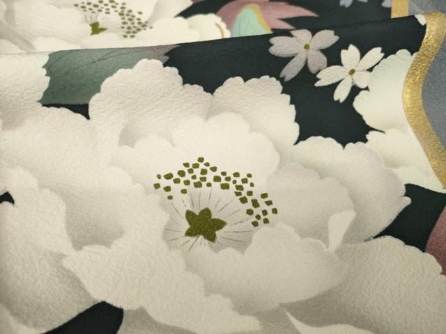 平和屋着物●豪華振袖 花蝶文 金糸 金彩 正絹 逸品 AABN0762ck