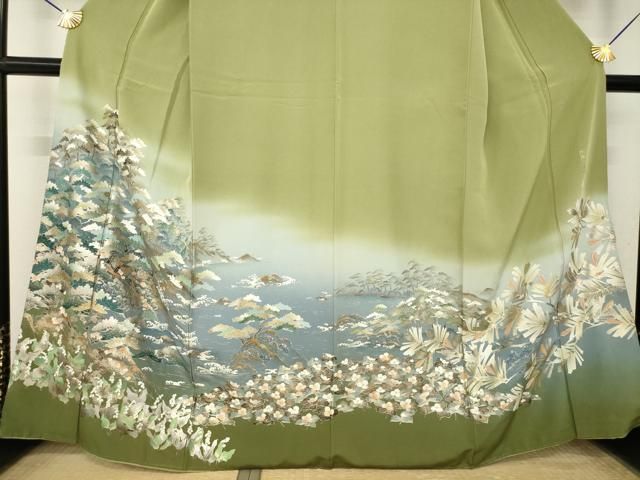 平和屋着物●豪華色留袖 作家物 遠山松文 金銀彩 正絹 逸品 AABN0773ck