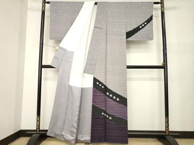 平和屋着物●訪問着 絞り 幾何学文様 正絹 逸品 未使用 AABN0788ck