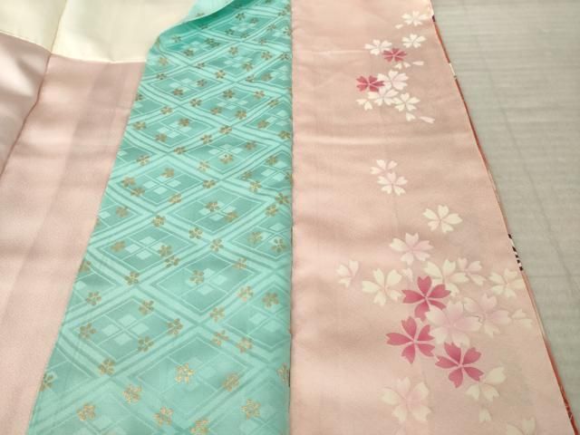 平和屋着物●豪華振袖 駒刺繍 扇面御所車花文 暈し染め 金銀彩 正絹 逸品 AABN0791ck