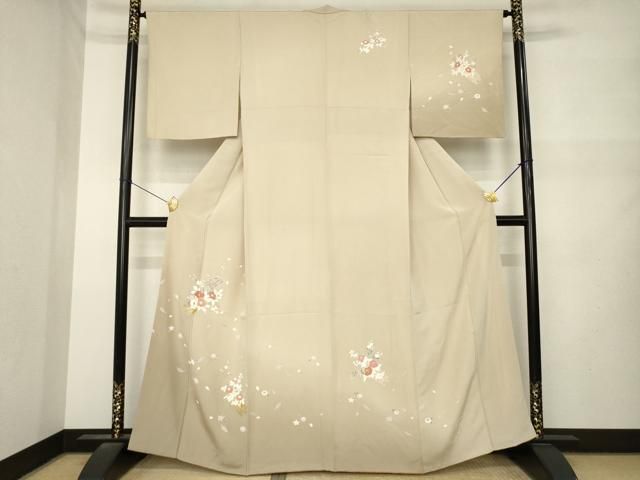 平和屋着物●訪問着 花筏文 金彩 正絹 逸品 AABN0806ck