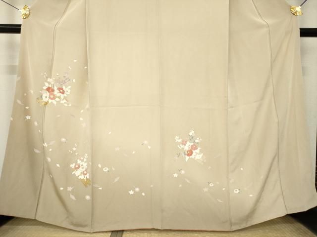 平和屋着物●訪問着 花筏文 金彩 正絹 逸品 AABN0806ck