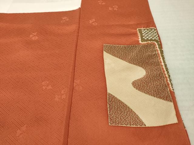 平和屋着物●訪問着 絞り 駒刺繍 色紙重ね花文 正絹 逸品 AABN0815ck
