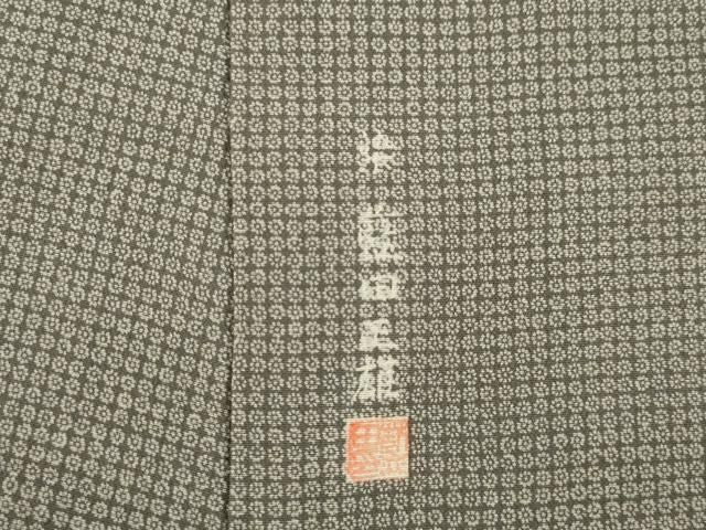 平和屋着物●小紋師 藍田正雄 江戸小紋 小花文 正絹 逸品 AABN0826ck