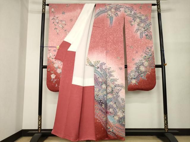 平和屋着物●豪華振袖 辻が花 舞花文 暈し染め 金銀彩 正絹 逸品 AABN0831ck