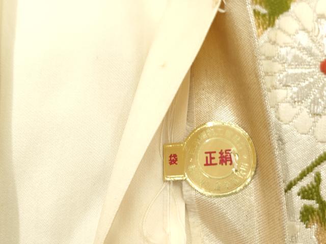 平和屋着物◎西陣 山下織物 六通柄袋帯 枝菊 金銀糸 証紙付き 正絹 逸品 AABN0874ps