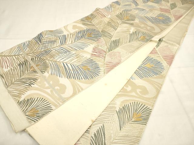 平和屋着物◎六通柄袋帯 唐織 松 金糸 正絹 逸品 AABN0904ps