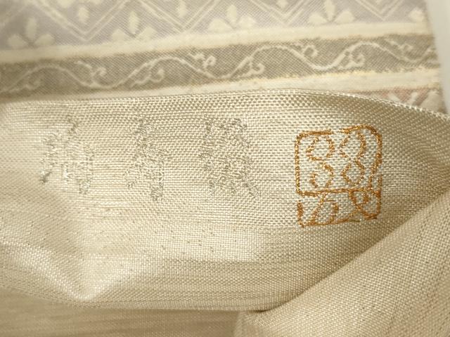 平和屋着物◎珀寿綴 六通柄袋帯 花横段文 金銀糸 正絹 逸品 AABN0919ps
