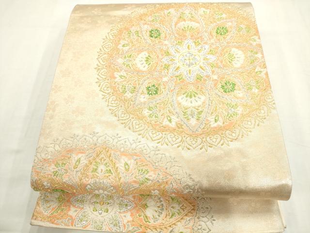 平和屋着物◎六通柄袋帯 宝相華 金銀糸 正絹 逸品 AABN0929ps