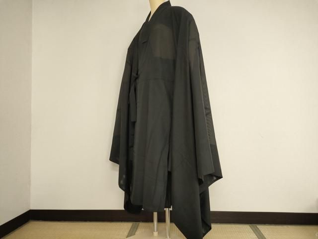 平和屋本店▼夏物 法衣 道服 直綴 絽 黒地 みそのや謹製 寺院 仏具 仏教 僧侶 神職 装束 AABN1126ja