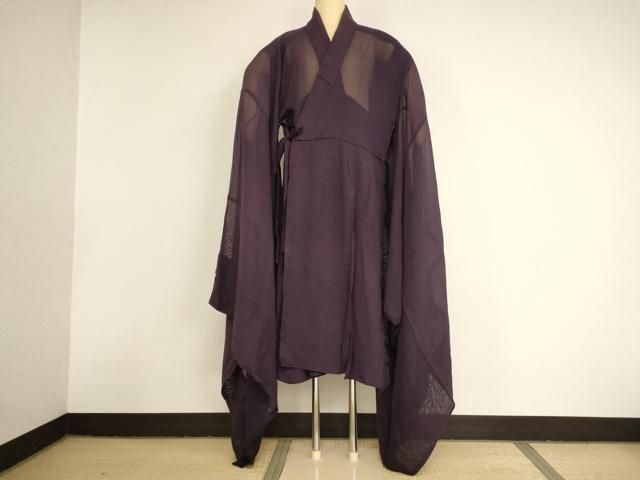 平和屋本店▼夏物 法衣 色衣 紗 葡萄色地 寺院 仏具 仏教 僧侶 神職 装束 AABN1131ja