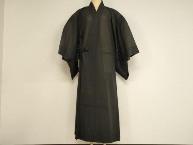 平和屋本店▼夏物 法衣 道服 直綴 絽 黒地 みそのや謹製 寺院 仏具 仏教 僧侶 神職 装束 AABN1132ja