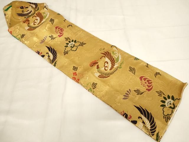 平和屋本店▼立帽子 金襴 鳳凰更紗花唐草文 法衣 寺院 仏具 仏教 僧侶 神職 装束 AABN1137ja