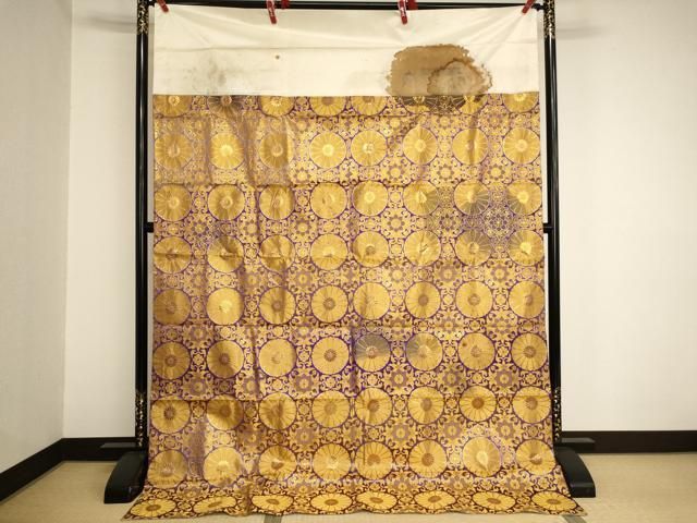 平和屋本店▼打敷 内敷 大判 金襴 菊 法衣 寺院 仏具 仏教 僧侶 神職 装束 AABN1192ja