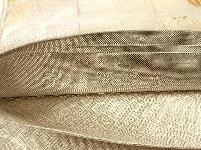 平和屋着物◎佐賀錦 六通柄袋帯 唐織 短冊花文 金銀糸 正絹 逸品 AABN1415dk
