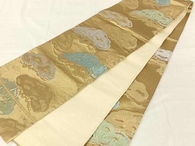 平和屋着物◎六通柄袋帯 若松文 金銀糸 正絹 逸品 AABN1497dk
