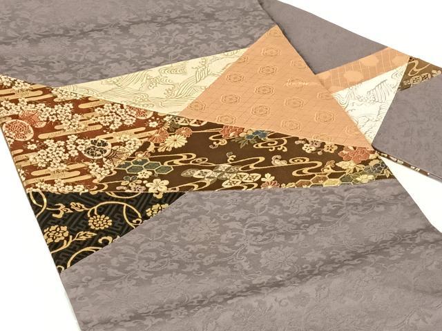 平和屋着物◎九寸名古屋帯 切嵌 金糸 正絹 逸品 AABN1579dk