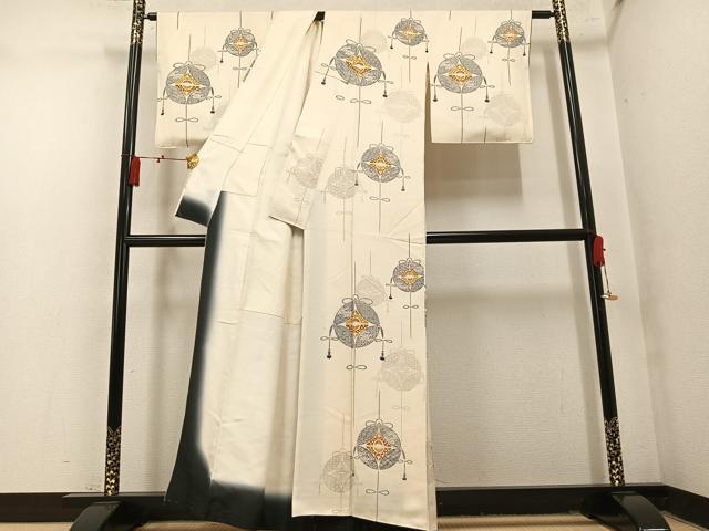 平和屋着物●訪問着 双蝶吉祥文 正絹 逸品 AABN1608ph
