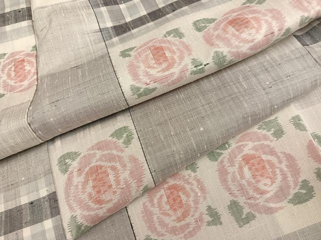 平和屋着物●上質な紬 花尽くし 正絹 逸品 未使用 AABN1611ph