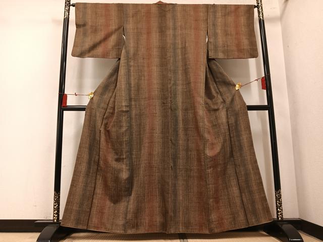 平和屋着物●上質な紬 間道 正絹 逸品 AABN1612ph