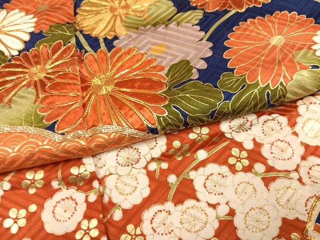平和屋着物●豪華振袖 駒刺繍 雲重ね花文 金彩 正絹 逸品 AABN1617ph
