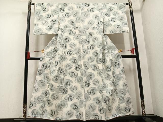 平和屋着物●上質な紬 花尽くし 正絹 逸品 AABN1627ph