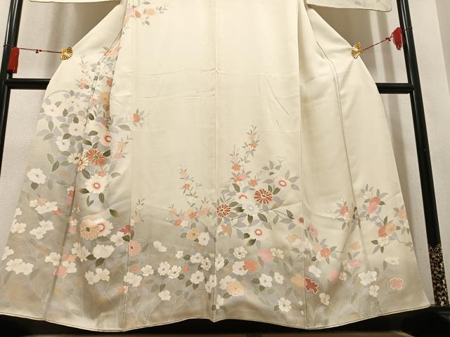 平和屋着物●訪問着 駒刺繍 枝花文 暈し染め 金彩 正絹 逸品 AABN1630ph
