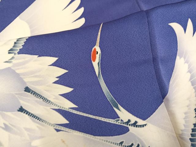 平和屋着物●豪華振袖 群れ鶴文 暈し染め 正絹 逸品 AABN1633ph