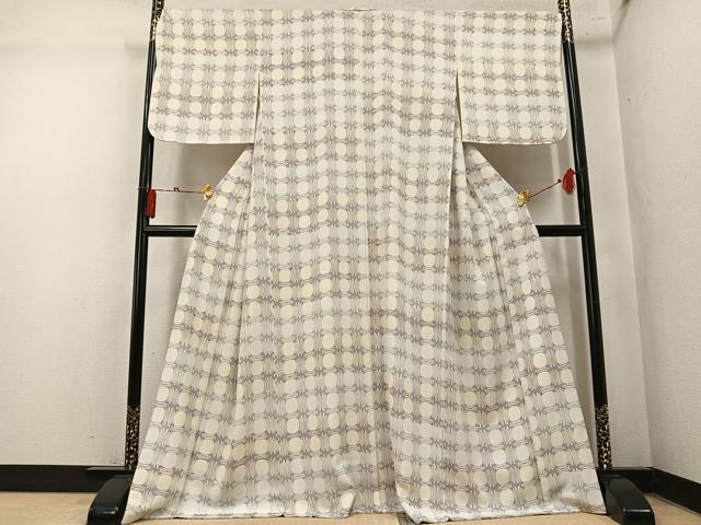 平和屋着物●上質な小紋 丸文 正絹 逸品 AABN1641ph
