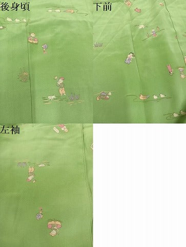 平和屋着物●長襦袢 無双仕立て 日本昔話 正絹 逸品 AABN1654ph