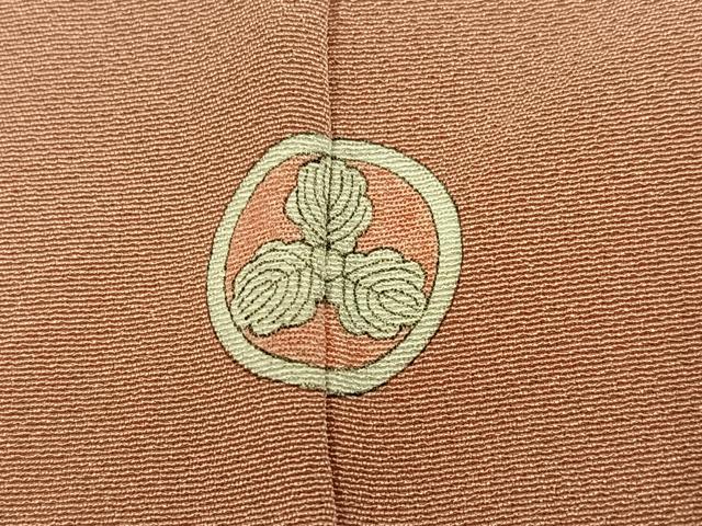 平和屋着物●上質な色無地 赤香色 正絹 逸品 AABN1662ph